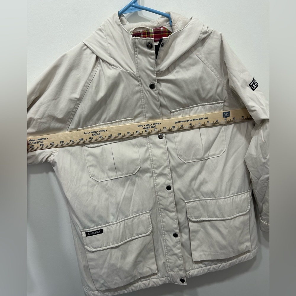 River Edge Jacket Size XL Ivory White By Zeroxposur Women’s Plaid Vintage - Picture 5 of 9